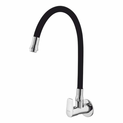 Flexi Sink Cock with Swinging Spout and Wall Flange Chrome